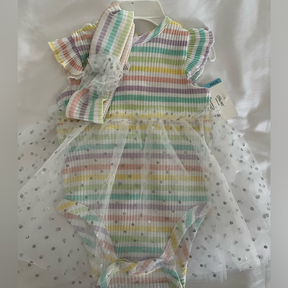 New with tag- Little Me bodysuit with tutu and matching headband